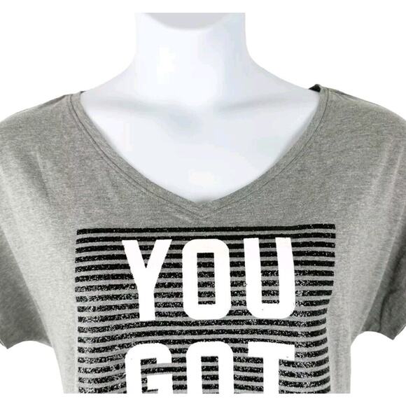 Lane Bryant Glam T-SHIRT Curvy Plus Sz 22 24 Gray YOU GOT THIS Sparkle Dazzle - Picture 2 of 16